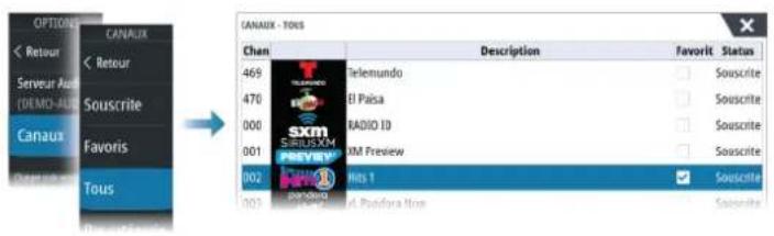 SIMRAD IDS - Listes de canaux Sirius - 1