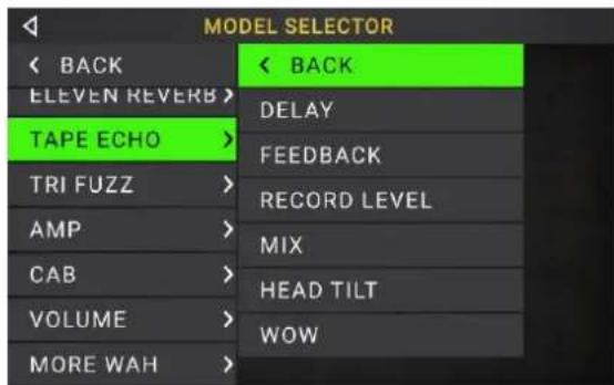 HeadRush Pedalboard - Pour assigner un paramètre à la pédale d'expression : - 1