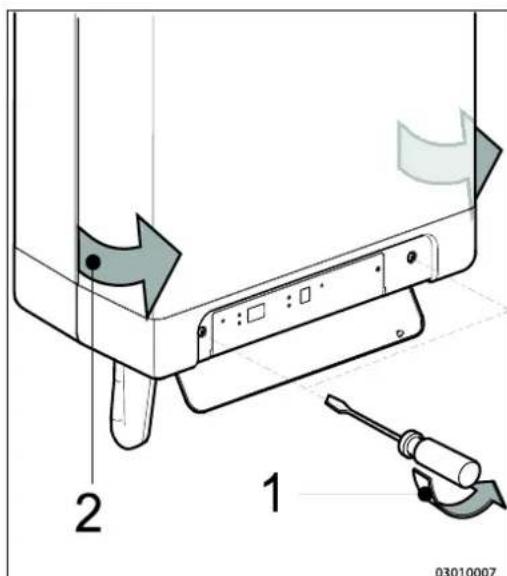 DAIKIN EKOMBG28ABV1 - Entfernen des Abdeckblechs und der Frontabdeckung - 3
