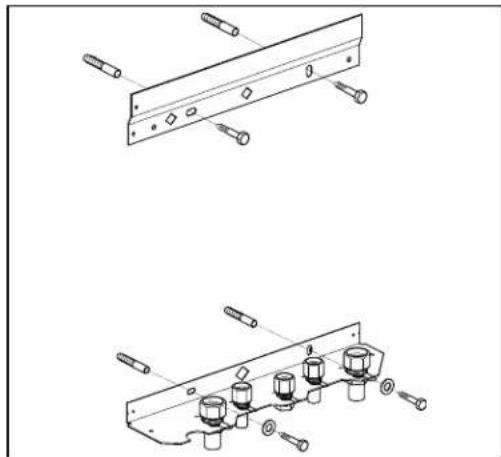 DAIKIN EKOMBG28ABV1 - Montagem da barra de suspensao e suporte de montagem - 1