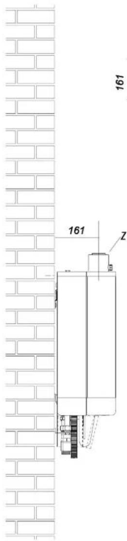 DAIKIN EKOMBG28ABV1 - Wymiary instalacji - 1