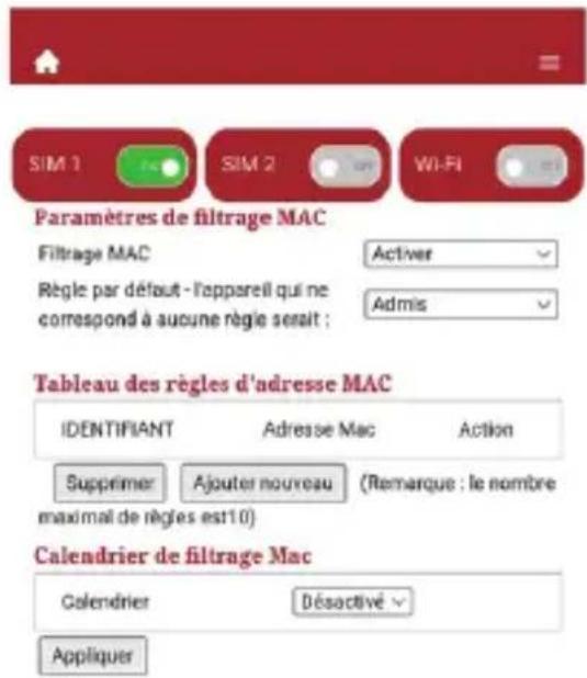 PIONEER DCTWR204 - Filtrage par adresse MAC - 1