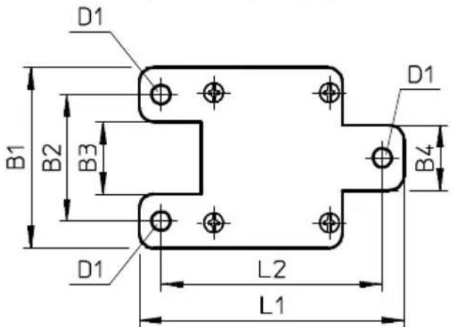 Festo SFAW32TTG34EPNLKPNVBAM12 - Configuration de perçage pour fixation sur panneau - 1
