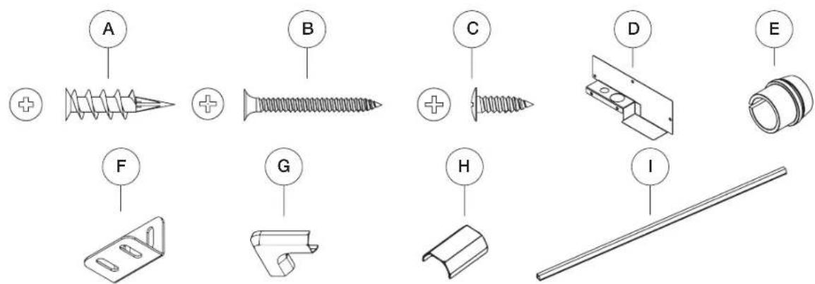 Napoleon Astound FlexMount NEFL50AB - hardware list - 1