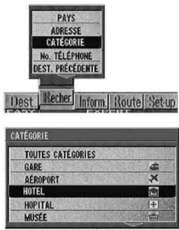 ALPINE NVDV001 - Recherche d'un centre d'intérêt selon la catégorie (mode élaboré) - 3
