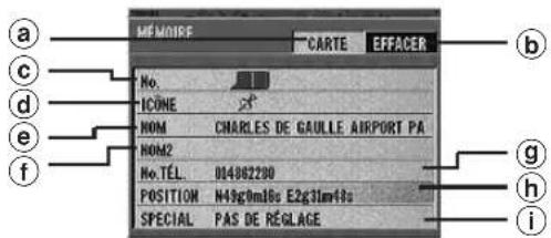 ALPINE NVDV001 - Édition d'un point inscrit dans la mémoire... numéro/ symbole/nom/numéro de téléphone/position/réglages spéciaux - 6