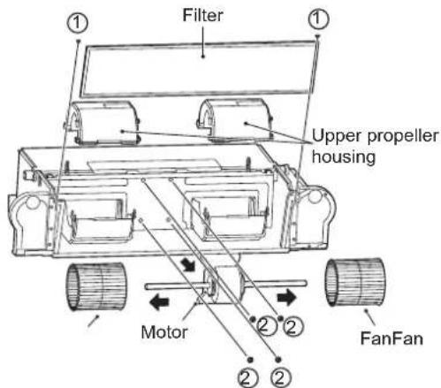 Filter Upper propeller housing Motor FanFan