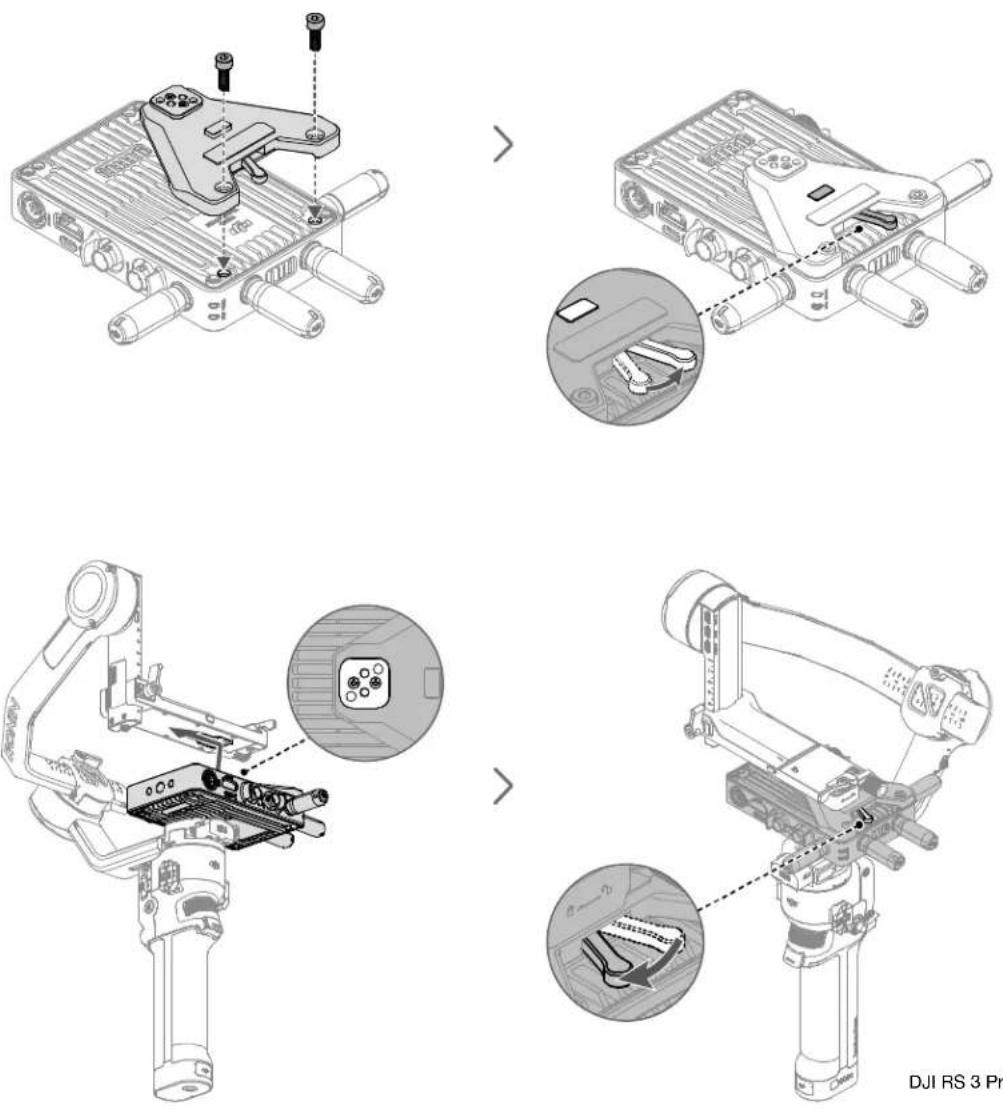 DJI Video Transmitter - Montaggio della piastra di montaggio dello stabilizzatore RS - 1