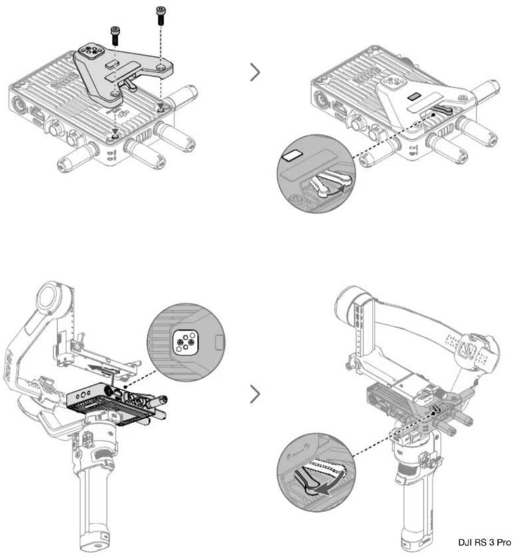 DJI Video Transmitter - Installation de la plaque de fixation de la nacelle RS - 1