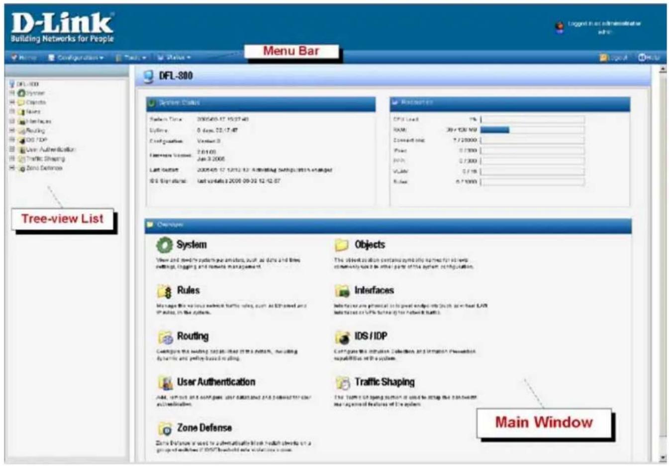 D-LINK DFL860 - L'interface utilisateur Web - 2