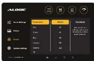 Alogic Edge 34C2KPDSGR - Paramètres de couleur - 1