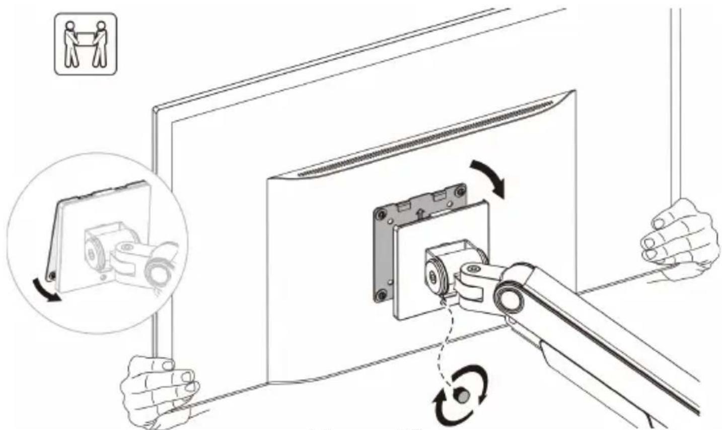 StarTech.com H1M1AG1MONITORARM - VESA Mount Assembly and Monitor Installation - 5