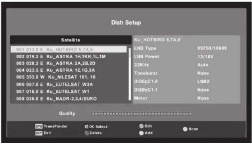 Engel LE2462CA - Configuração de antenna parabólica - 1