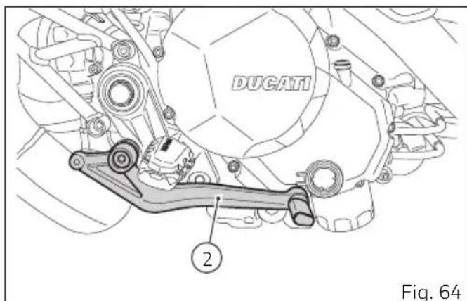 DUCATI Hypermotard 950 RVE (2025) - Réglage de la position du sélecteur de vitesse et de la pedale de frein arrêté - 2