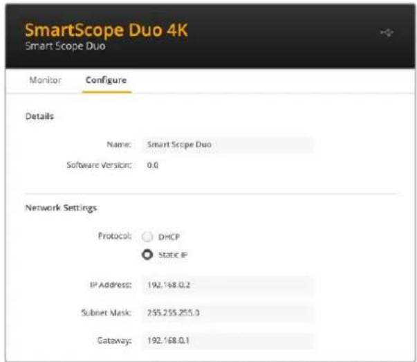 Blackmagic Design SmartView 4K G3 - 网络设置 - 1