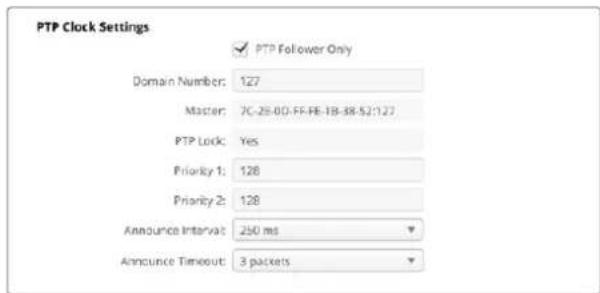 Blackmagic Design SmartView 4K G3 - PTP Clock Settings - 1