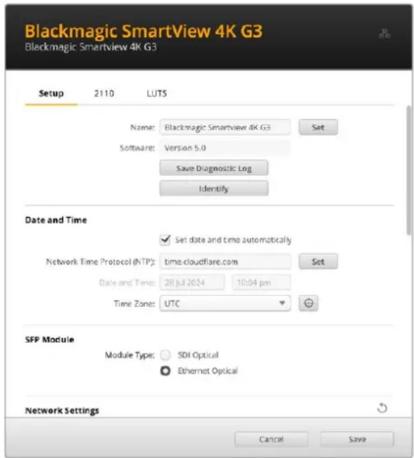 Blackmagic Design SmartView 4K G3 - Kurulum Sekmesi - 1