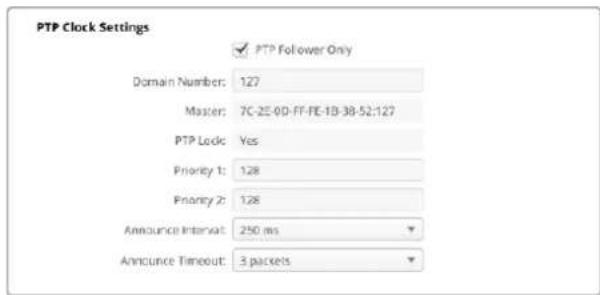 Blackmagic Design SmartView 4K G3 - PTP Clock Settings - 1