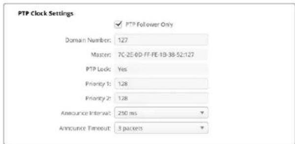 Blackmagic Design SmartView 4K G3 - "PTP Clock Settings" - 1