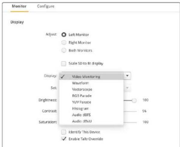 Blackmagic Design SmartView 4K G3 - Monitoreinstellungen - 1
