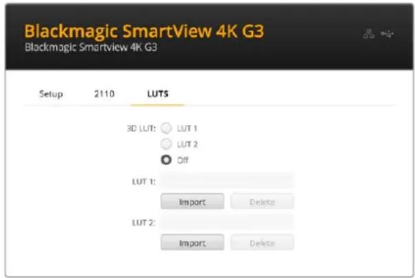 Blackmagic Design SmartView 4K G3 - LUTs-Tab - 1