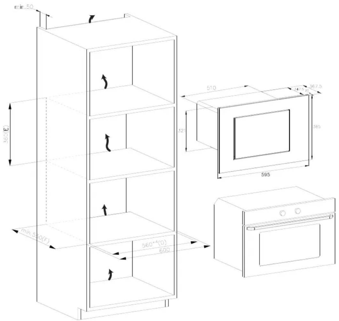 CANDY CA38FL7NWX - Details zum Schrank: - 1