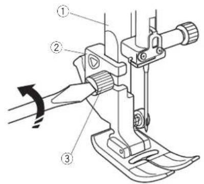 ELNA eXcellence 760 PRO - Fixation du pied - 1