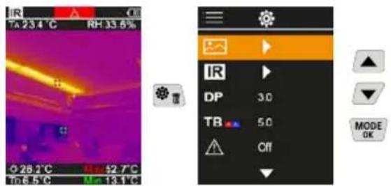 Laserliner ThermoVisualizer Pro - Huvudmeny - 1