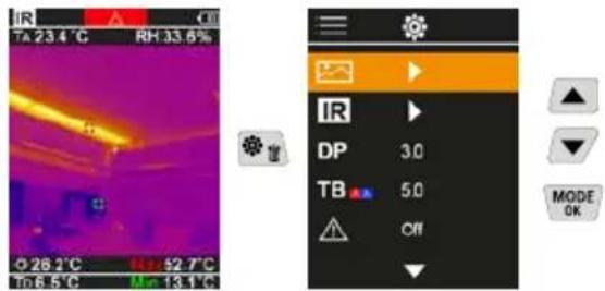 Laserliner ThermoVisualizer Pro - Peamenüü - 1