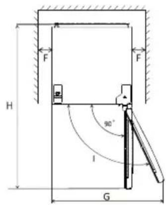 Exquisit KGC24580NFW040DB - Espace nécessaire - 2