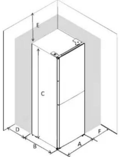 Exquisit KGC24580NFW040DB - Espace nécessaire - 1