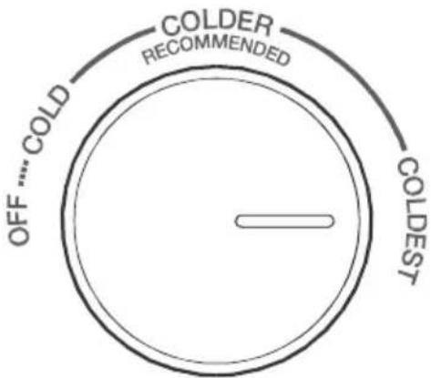 Exquisit KGC24580NFW040DB - Réglage de la température de la partie réfrigérateur - 1