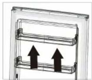 Exquisit KGC24580NFW040DB - Déplacer les balconnets de la porte - 2