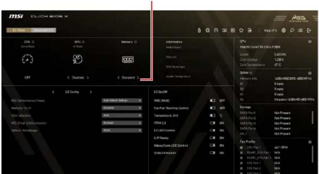 MSI PRO Z890P - Profil XMP / iEXPO - 1