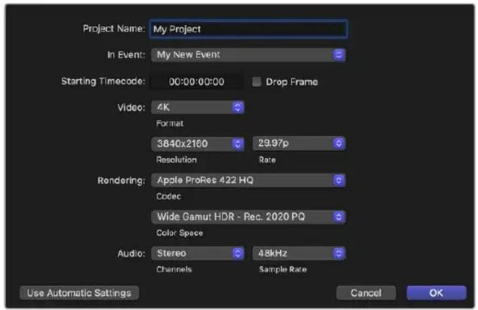 Blackmagic Design DeckLink Quad HDMI 4K - 新規プロジェクトの作成: - 1