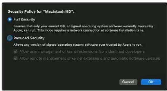 Blackmagic Design DeckLink Quad HDMI 4K - Modificare le impostazioni di sicurezza su Mac M1 - 1