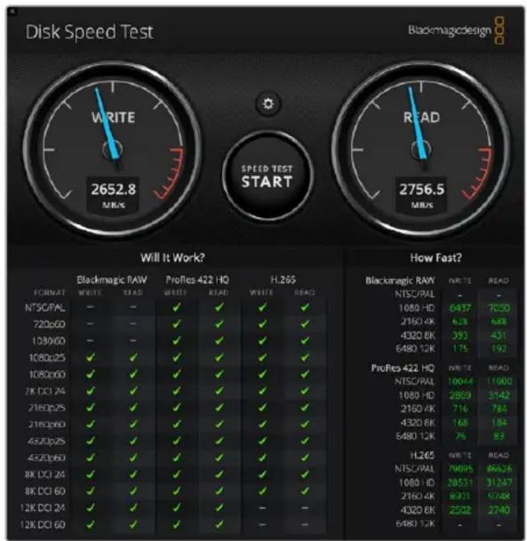 Blackmagic Design DeckLink Quad HDMI 4K - Qu'est-ce que le Blackmagic Disk Speed Test ? - 1