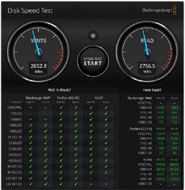 Blackmagic Design DeckLink Quad HDMI 4K - Blackmagic Disk Speed Test - 1