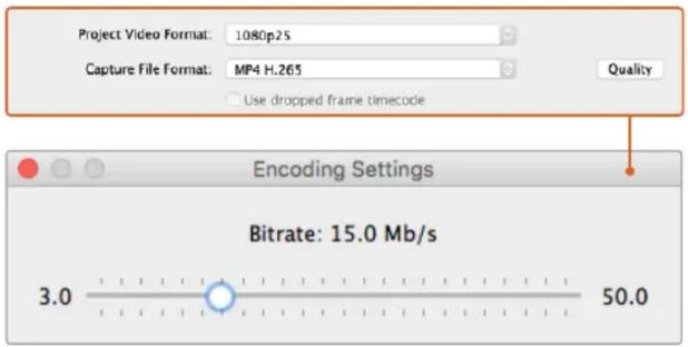 Blackmagic Design DeckLink Quad HDMI 4K - Einstellen der Bitrate - 1