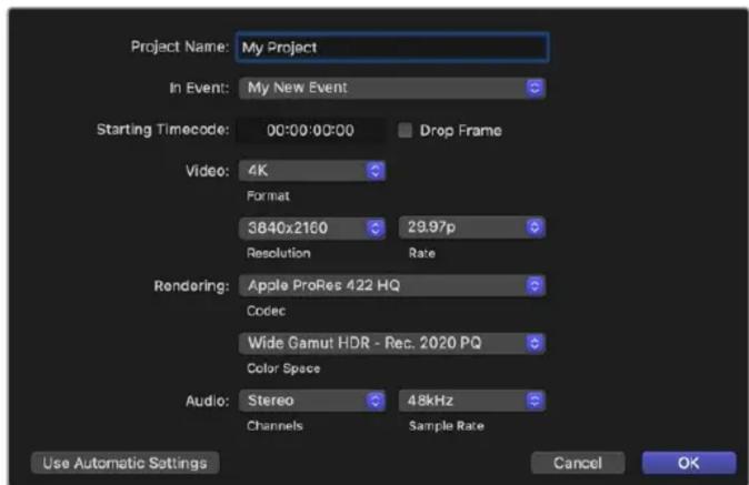 Blackmagic Design DeckLink Quad HDMI 4K - Yeni bir proje oluşturmak için: - 1