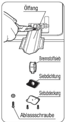 Toyotomi FF55T - Brennstoffsieb reinigen (EINMAL PRO MONAT) (FF-55) - 1