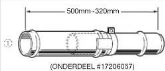 Toyotomi FF55T - Verlengstuk uitlaatleiding (S) ONDERDEEL #17206011 - 1