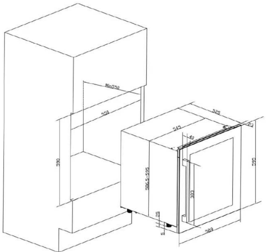 AVINTAGE AVI60F2FV - Esquema de empotramiento - 1