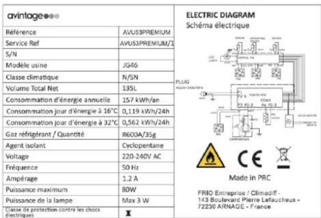 AVINTAGE AVU53PREMIUM - TECHNISCHE DATEN - 1