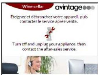 AVINTAGE DIVA305 - THERE IS AN ERROR CODE ON THE DISPLAY OF MY WINE CELLAR - 3