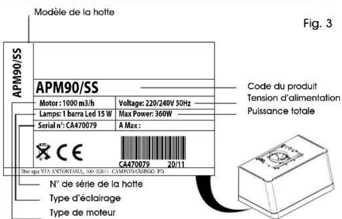 ILVE APM120MK - PLAQUE D'IDENTIFICATION - 3