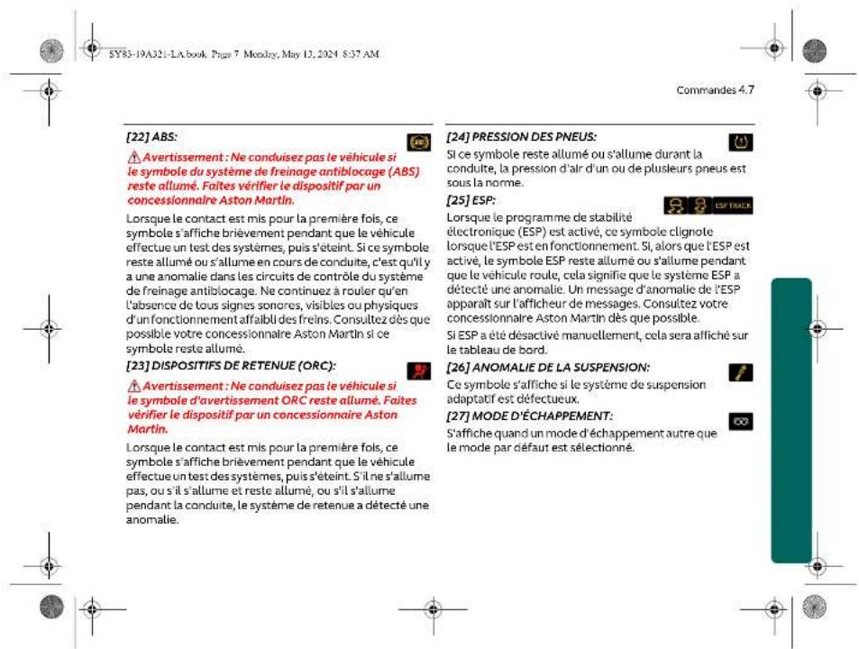 Aston Martin DBX707 (2025) - Commandes - 8