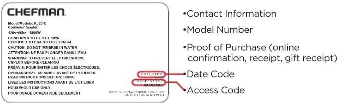 Chefman RJ1110WMC - CHEFMAN® WARRANTY REGISTRATION - 1