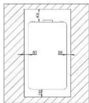 PHILIPS AquaShield AWH7316 - 安装位置和保养的最小空间 - 1