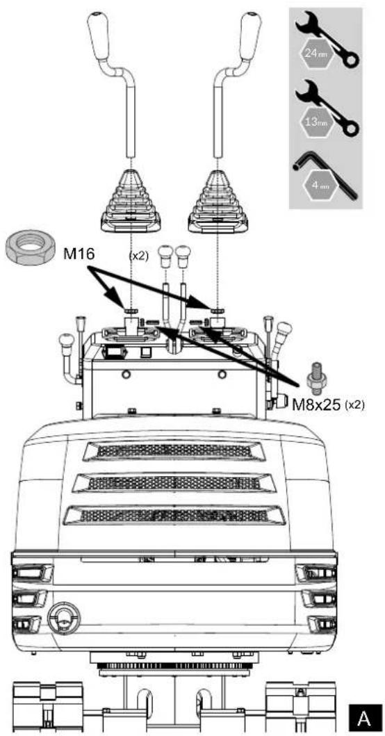 SCHEPPACH EXC815 - Fitting the operating levers - 1